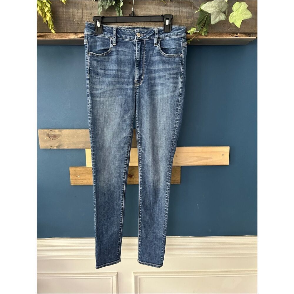 American Eagle Outfitters Mid Wash Jeggings HR Super Stretch Sz 6R